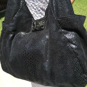 Black Kenneth Cole Reaction snakeskin shoulder bag